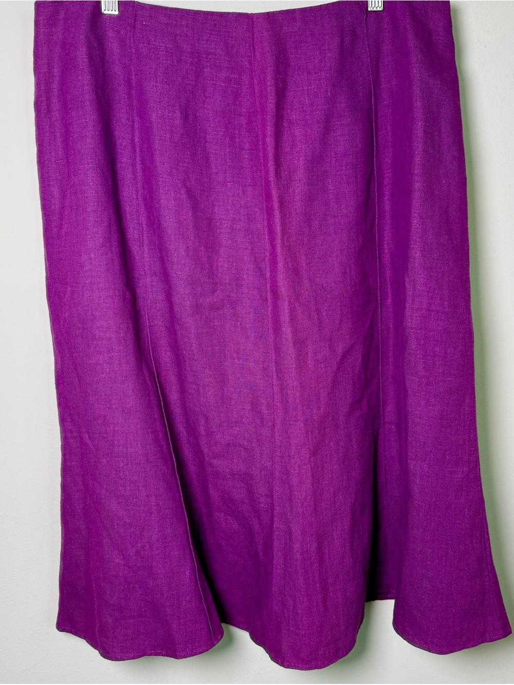 NWT Alfani Ultra Violet Purple 100% Linen Midi Skirt Vacation Summer Size 16